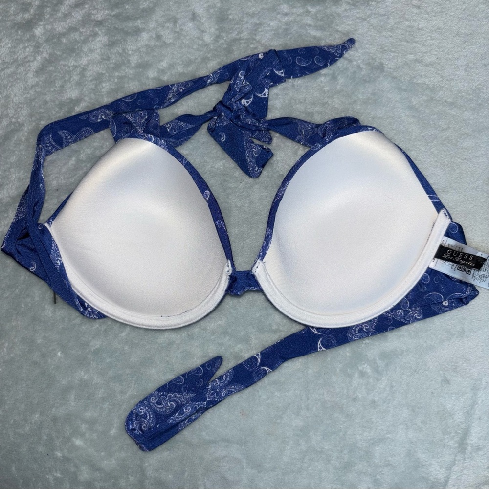 Guess Bandana Blue Push-Up Bikini Top - Picture 2 of 5